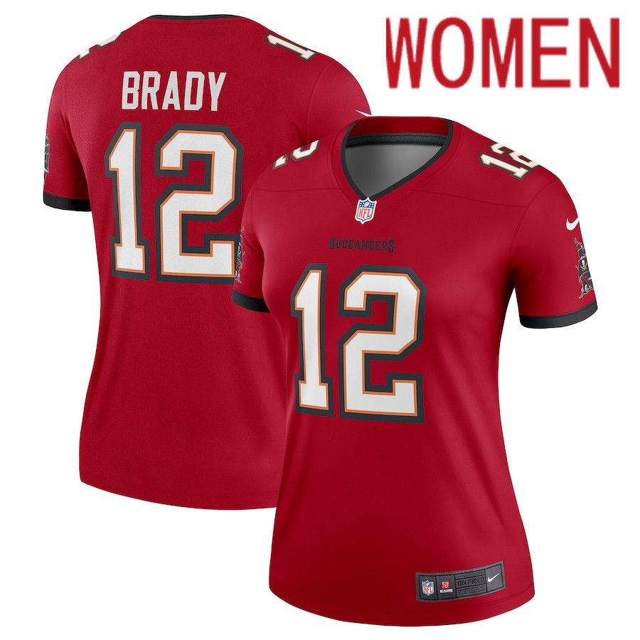 Women Tampa Bay Buccaneers 12 Tom Brady Nike Red Legend NFL Jersey